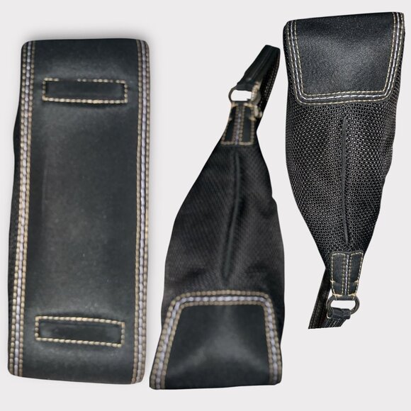 The Sak Purse Black Polyester Woven Shoulder Bag 4543 Top Handle Carryall Chic - Picture 5 of 11